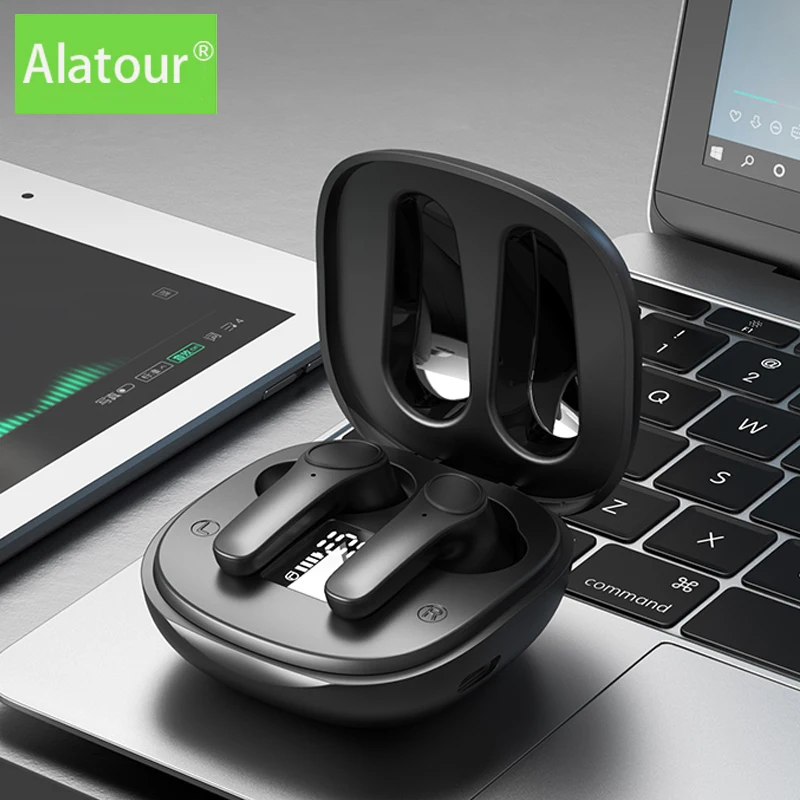 Беспроводные наушники Alatour Bluetooth 5 0 гарнитура со светодиодный ным дисплеем и