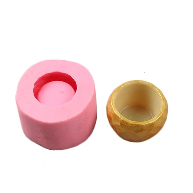 1 PCS DIY Polyhedron Cactus Aromatherapy Plaster Ornaments Cake Tools Succulent Flower Pot Silicone Concrete Molds | Дом и сад