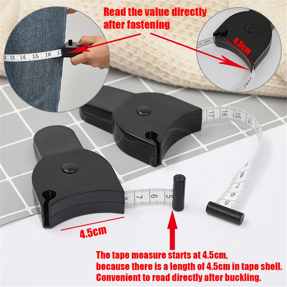 150 cm/60 inch Retractable Ruler Body Measuring Tape Self-tightening Automatic Telescopic Ruler For Fitness Weight Loss Measure angled feeler gauge