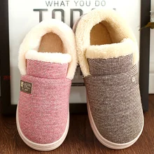 Мужские зимние теплые меховые тапочки; мужские тапочки из хлопка; домашние тапочки для влюбленных пар; домашняя обувь из плюша; мужская обувь