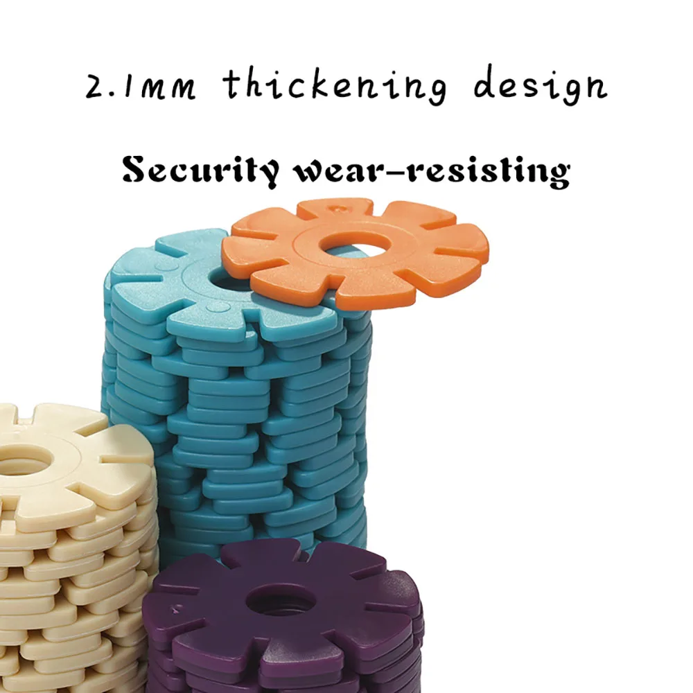 BC Babycare 400pcs Thicken Large PP Snowflake Interconnecting Blocks Children DIY 3D Construction Puzzle Jigsaw Educational Toys