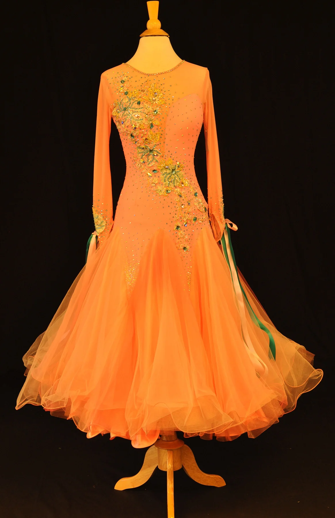 Advanced Ballroom Competition Dance Dress New Orange Color