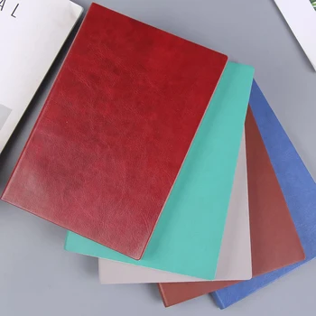 

4 Pcs Thickened 100 Sheets A5 Business Office Notebook PU Retro Notepad Exercise Book for Office School (Black/Brown)