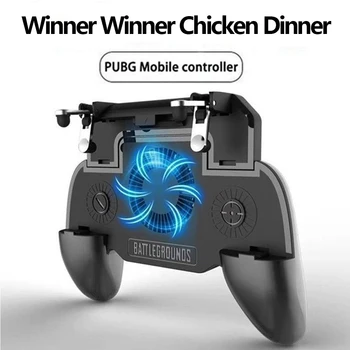 

3 in 1 PUBG Mobile Gaming Controller GamePad With Cooler Fan Handle Grip Fire Trigger Button Aim Key Joystick For Smartphone