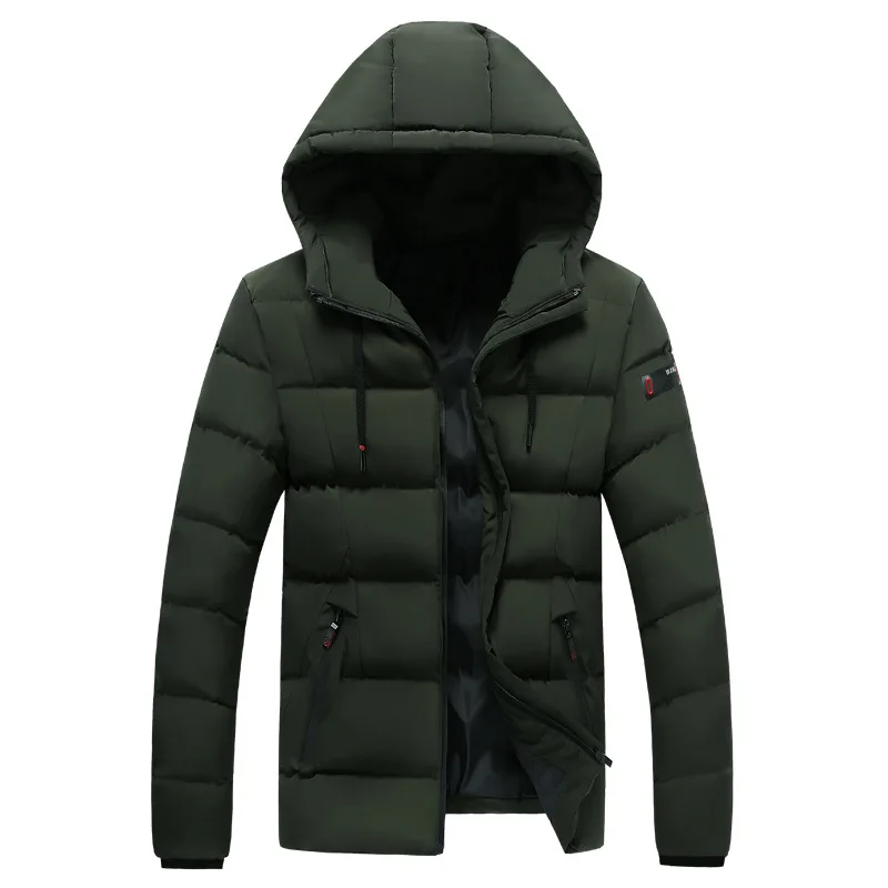 Зеленый Зимняя мужская куртка размера плюс 5XL, 6XL, 7XL, 8XL, Толстая Теплая Повседневная ветровка, мужская верхняя одежда с капюшоном, пальто с хлопковой подкладкой - Цвет: Зеленый