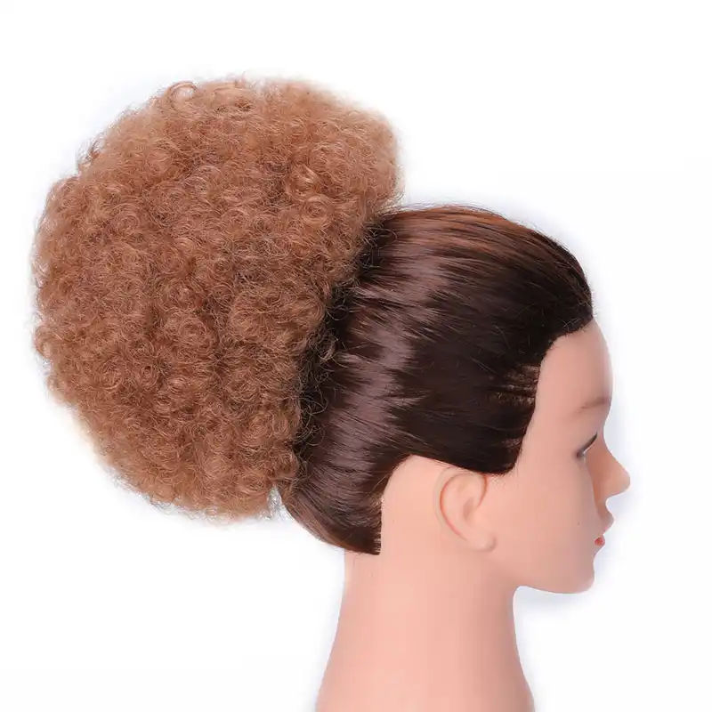 Merisihair Drawstring Puff Bun Afro Black Red African American