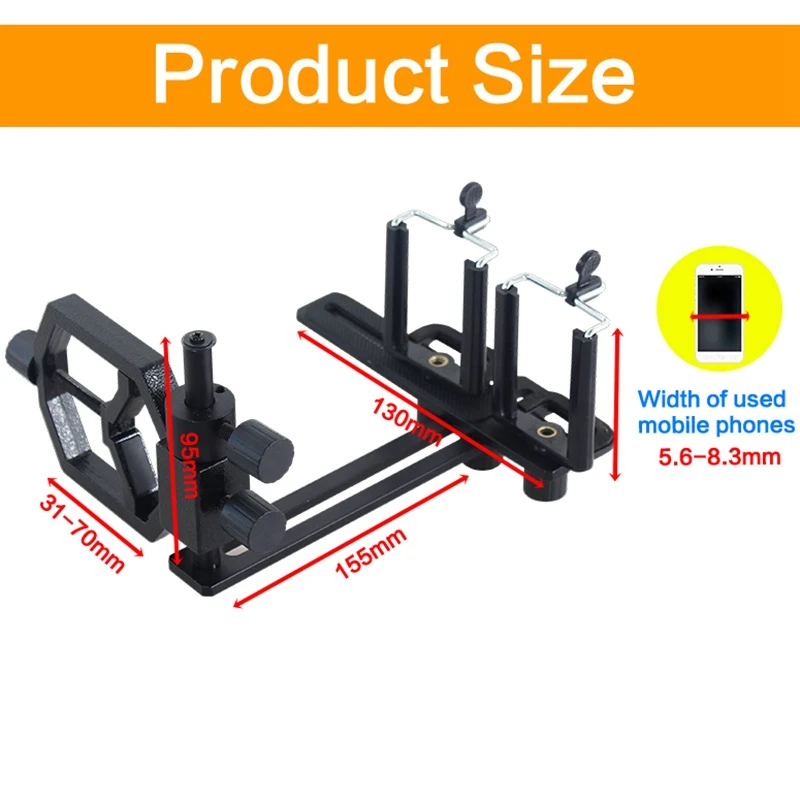  IG-Fully Camera Adapter Smartphone Adapter Telescope Adapter for Binocular Monocular with 2Pcs Phon