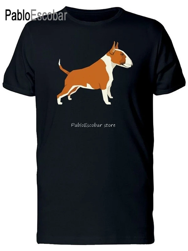 Мужская футболка Red And White Bull Terrier Dog хлопковая летние топы удобная летний топ |