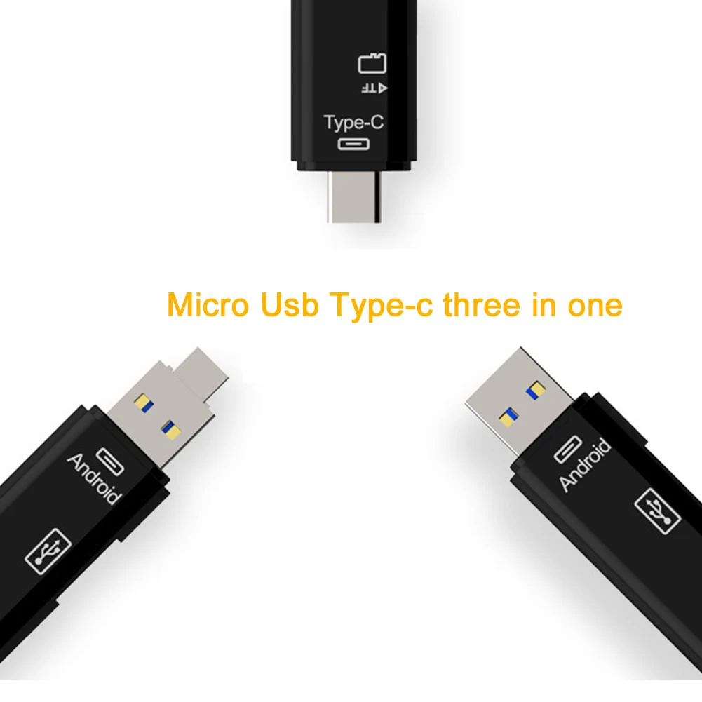 Кардридер Android type-c OTG TF для Android удлинитель Micro USB заголовки компьютера универсальный высокоскоростной 3 в 1