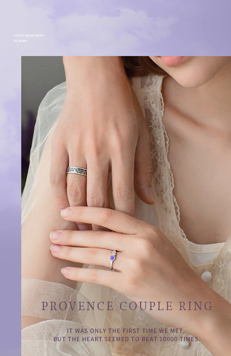 Thaya Provence дизайнерское вдохновляющее женское и мужское кольцо, 925 серебро, богемное циркониевое уникальное Фиолетовое кольцо для пар, подарок на помолвку