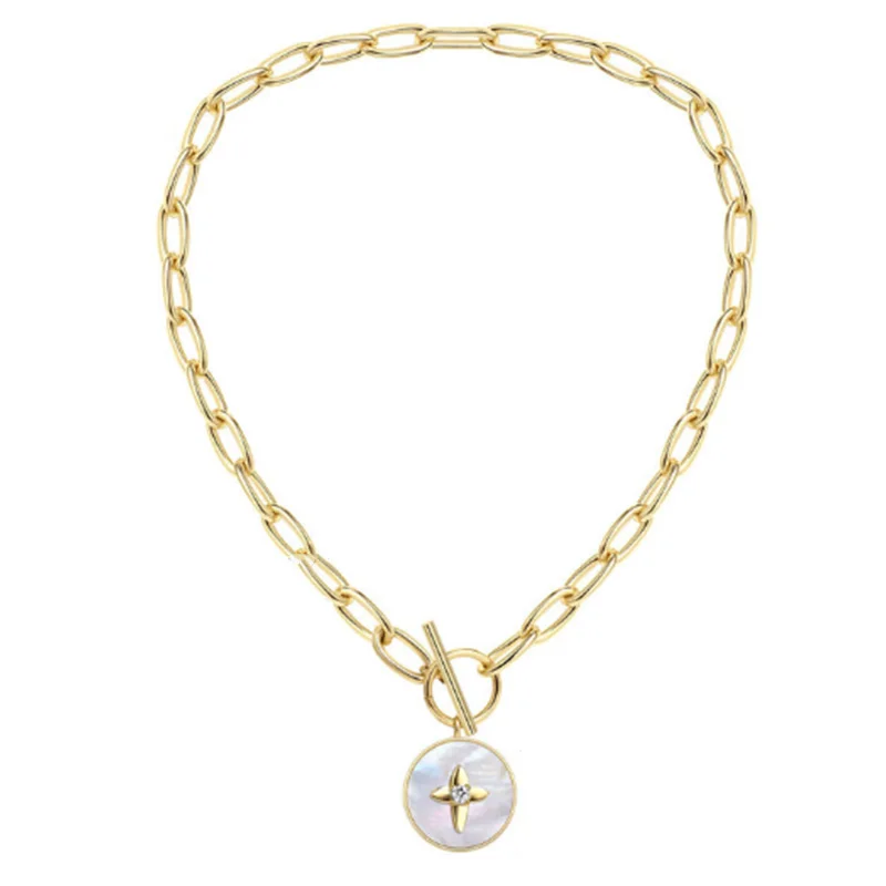 Натуральное Круглое Белое жемчужное ожерелье с металлической цепочкой для жены