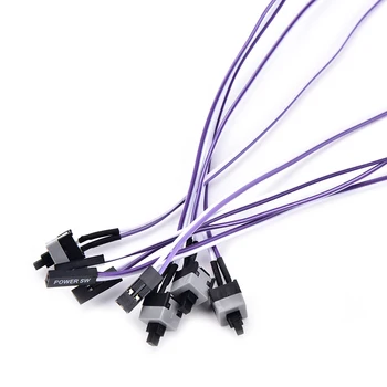 

4x Push Button Switch Computer Motherboard Power Cable Switch On/Off/Reset Button Replacement Power Momentary Connector Cable