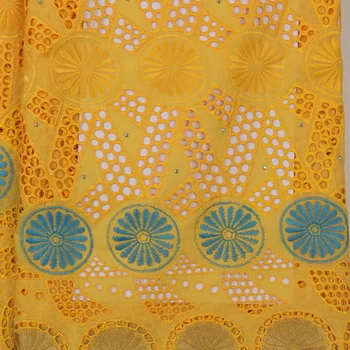 

100% Cotton Design Swiss Voile Lace In Switzerland With Stones African Dry Lace Fabric High Quality Nigerian For Wedding 3210b