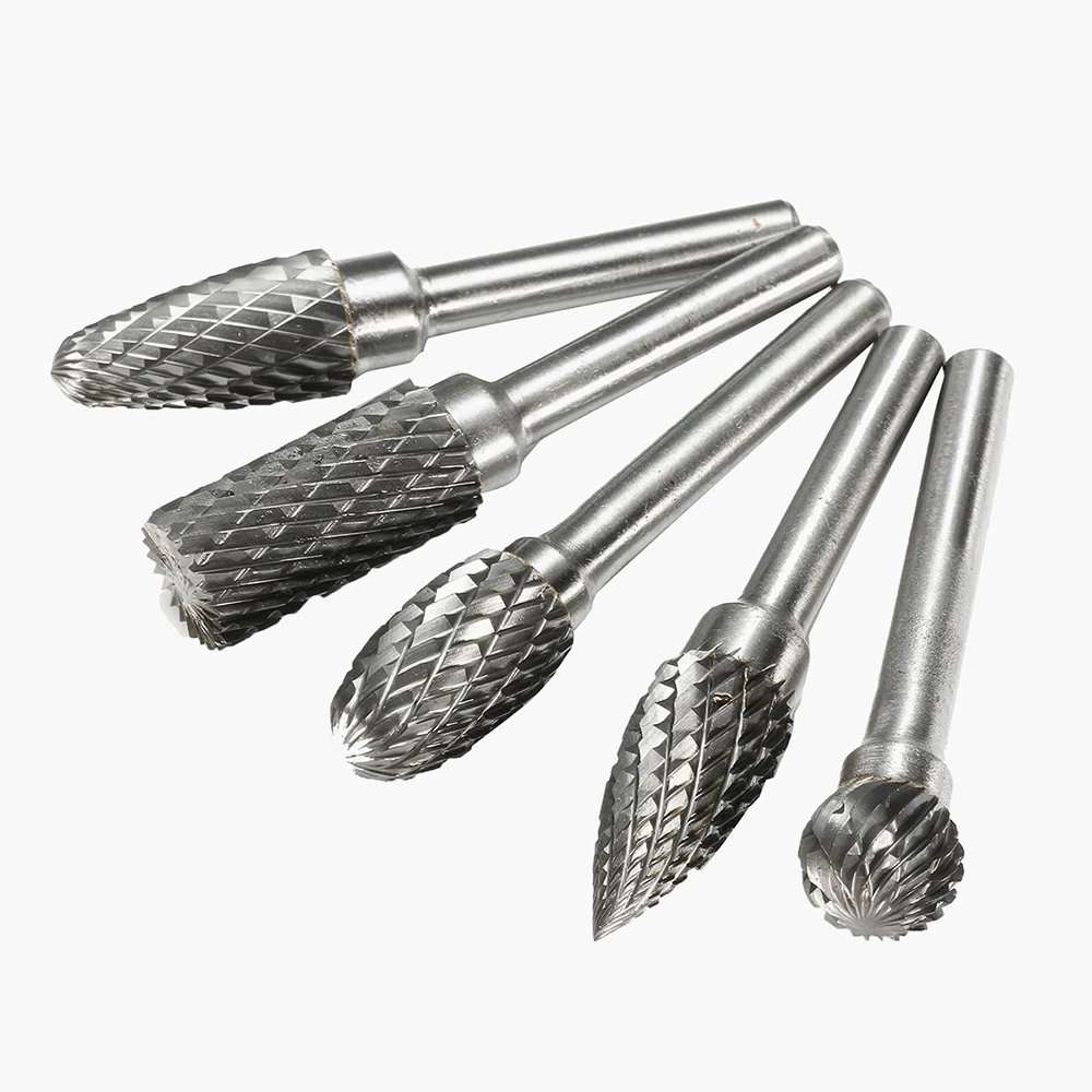 

Professional 5Pcs 12mm Tip Tungsten Carbide Rotary Cutter Point Burr Die Grinder Bit 6mm Shank milling cutter wood carving