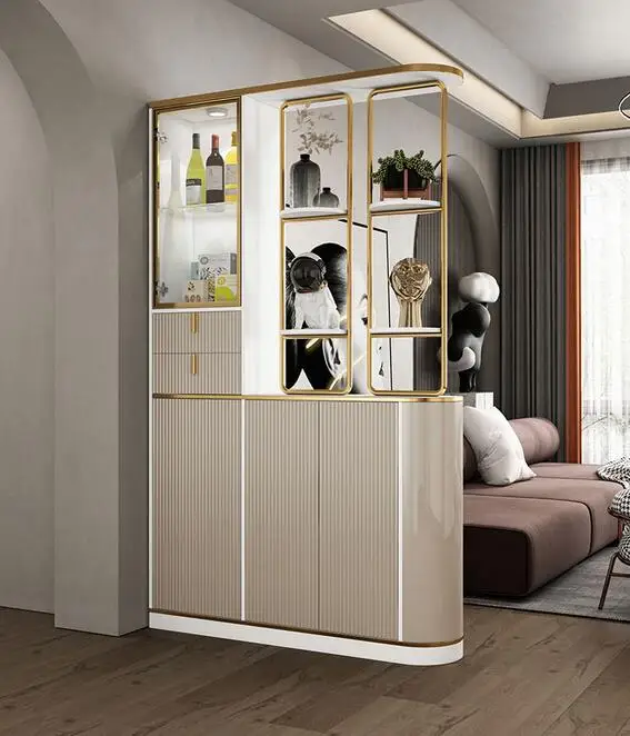 Living room partition cabinet, wine cabinet, porch shoe cabinet integrated into the door, simple modern light