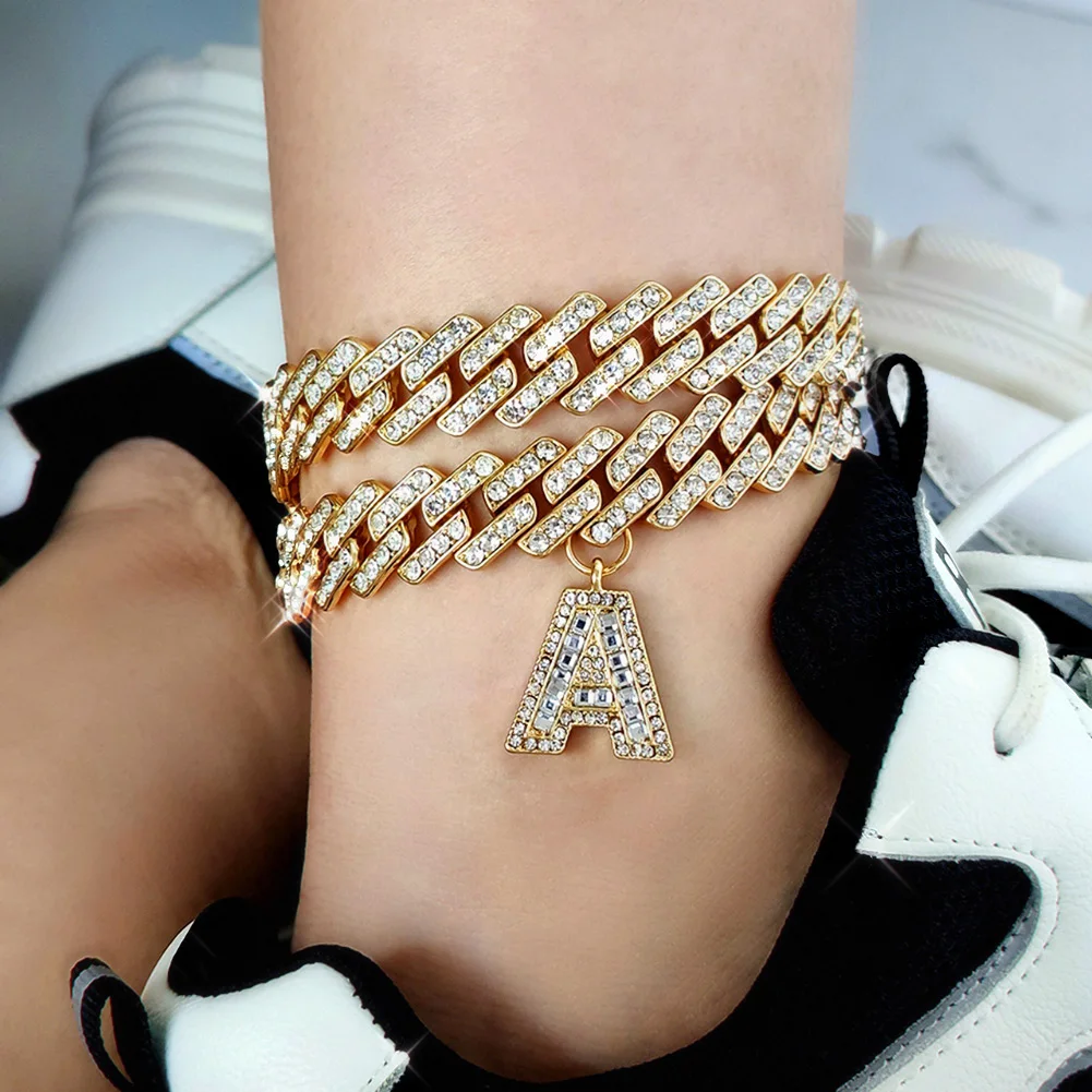 Chain Layered Initial Anklet - Image 2