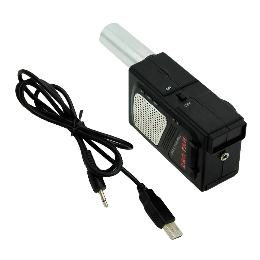 DC 5V Electricity BBQ Fan Air Blower with USB Cable Outdoor Cooking Accessories