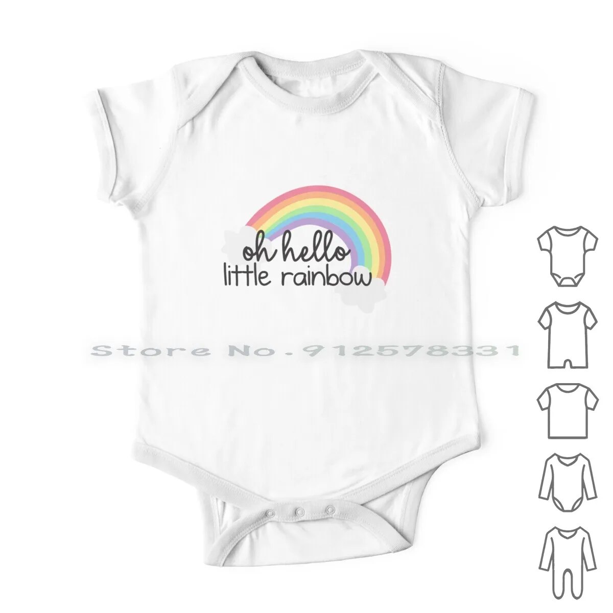 

Хлопковый комбинезон для новорожденных, с надписью Oh Hello Little Rainbow