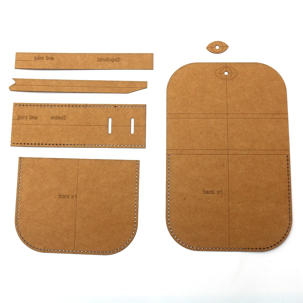 DIY Leather Craft Small Shoulder Bag 500gsm Kraft Paper Cardboard Sewing Pattern 13x10x4cm