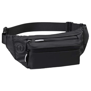 

NEW-Fanny Pack for Women and Men Belt Bag Black Belt Waist Waterproof Running Bag with Headphone Jack