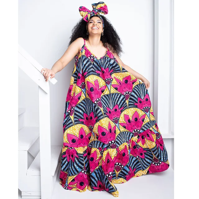 Fegor African  Spaghetti Strap Maxi Dress - Image 4