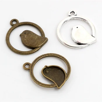 

24x20mm 10pcs Antique Silver Plated Bronze Plated Bird Handmade Charms Pendant:DIY for bracelet necklace-