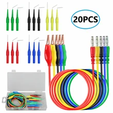 20 pçs carro teste sondas ferramenta de auxílio 23500 volta sonda kit 5 cores identificado volta sonda para conectores automotivos sensores