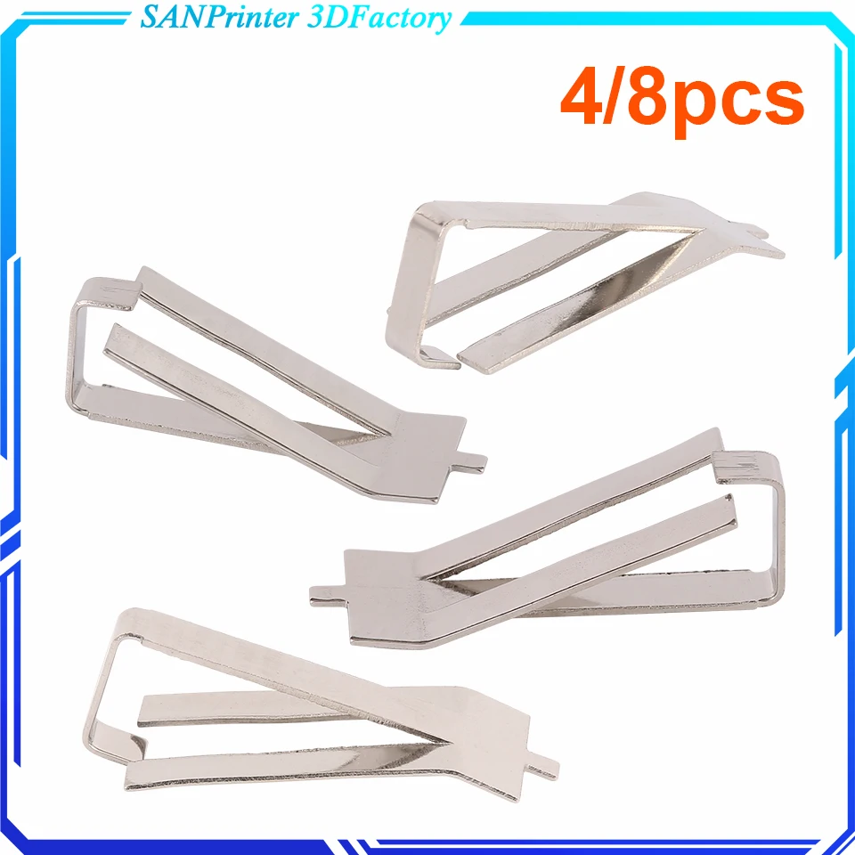 1/4/8pcs Stainless Steel Glass Heated Bed Clip Clamp 3D Printer Parts Heatbed Clip For UM Ender3 Build Platform Retainerc 4pcs 8pcs glass heated bed clamp 3d printer parts heatbed plate clip for um2 um build platform retainer