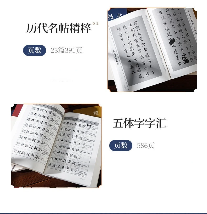 Um conjunto de 3 livros copybook chinês