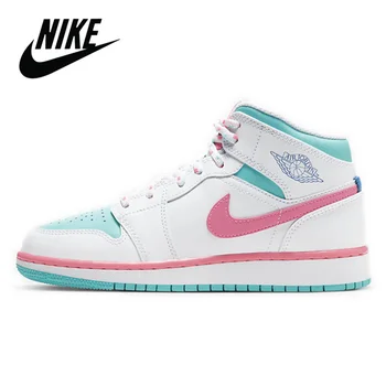 

Original Nike Air Jordan 1 Mid Digital Pink GS Basketball Shoes Women's Basketball Sneakers Breathable Outdoor Nike Jordan 1 Mid