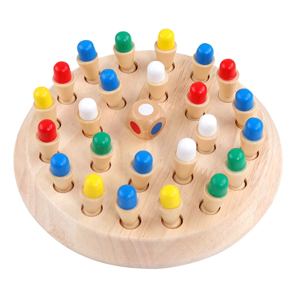 Children Wooden Memory Matchstick Chess Game Block Board Educational Intelligent Games Logic Braintease Toys for Boys and Girls