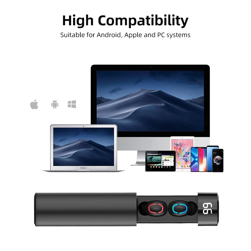 Беспроводные наушники FONKEN Q67, Bluetooth наушники, мини TWS, устойчивые к поту, Soprt, наушники для Xiaomi, samsung, наушник с микрофоном, зарядка