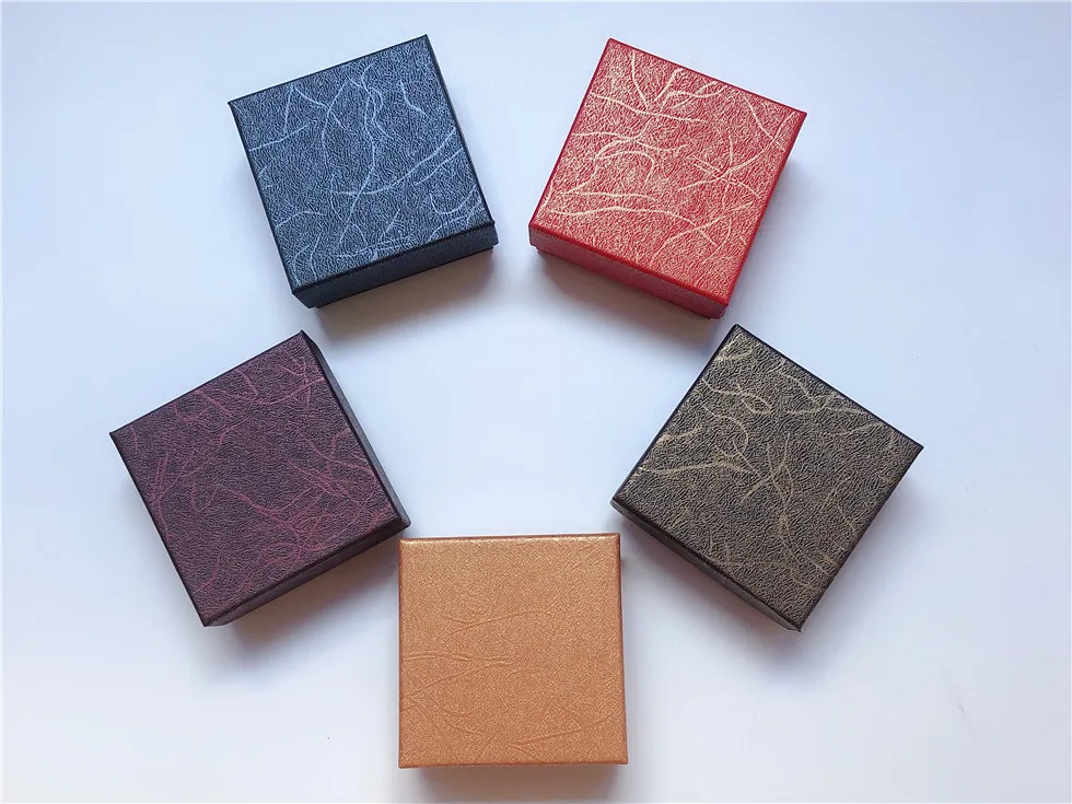 

1PC Fashion Luxury Square Striped Pattern Jewelry Box Ring Earrings Bracelet Necklace Present Gift Box Case Package
