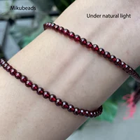 Wholesal Natural 4mm AAA Brazil Red Garnet Smooth Round Loose Beads For Making Jewelry DIY Stone Necklace Strand 15" Mikubeads 2