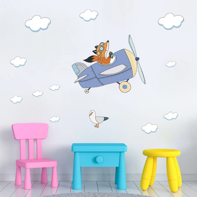 Cartoon Fox Wall Stickers Clouds Deals Flying Airplane Animal Vinyl Wallpaper For Kids Bedroom Home Decor Removable Artwork Aliexpress Home Garden Cartoon Fox Wall Stickers Clouds Deals Flying Airplane Animal Vinyl Wallpaper For Kids Bedroom Home Decor Removable Artwork Aliexpress Home Garden