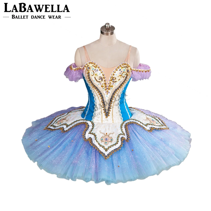 Blue Gold Competiton Don Quixote YAGP  Professional Classical Ballet Tutu Stage Costume Women Paquita Tutu Ballerina BT9101