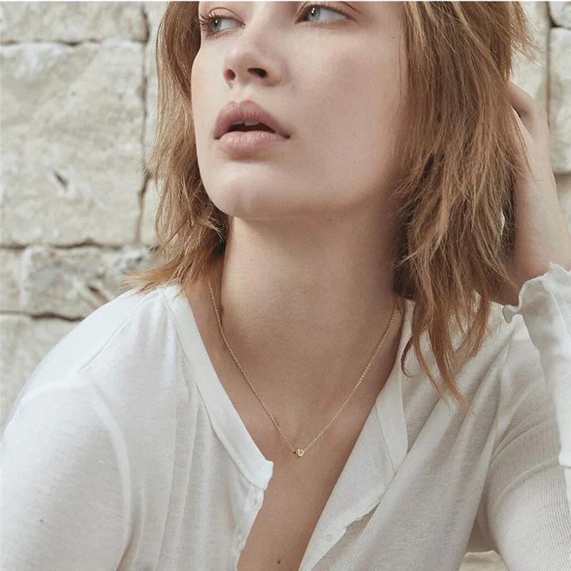 Tiny Love Heart Initial Necklace For Women Gold Chain A-Z Letter Alphabet Statement Jewelry Dainty Pendants Necklaces Baby Gift