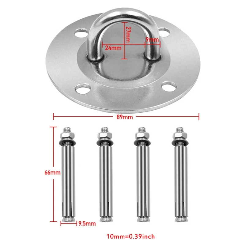 JaneYi (6 Pièces) Acier Inoxydable 304 Crochets De Plafond M5 Crochets Ouverts Ovales Ancre De Plaque