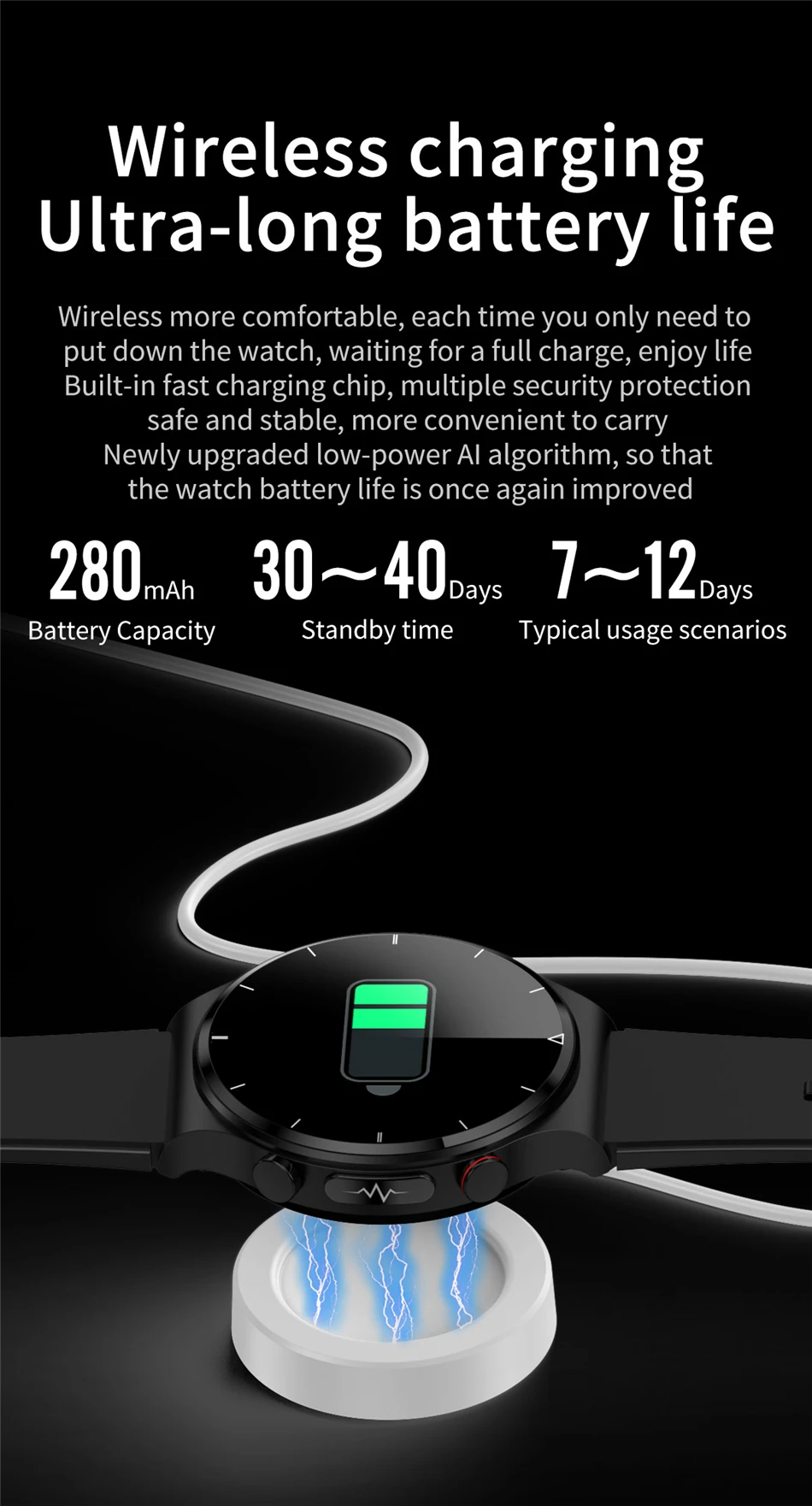 ECG PPG Smart Watch Men Body Temperature Wireless Charger Smartwatch Blood Pressure Oxygen Sport Fitness Tracker for Android Ios