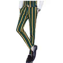 Качественные мужские костюмные брюки, повседневные деловые мужские полосатые брюки, мужские певцы, индивидуальные штаны для выступлений на сцене, штаны для жениха на свадьбу