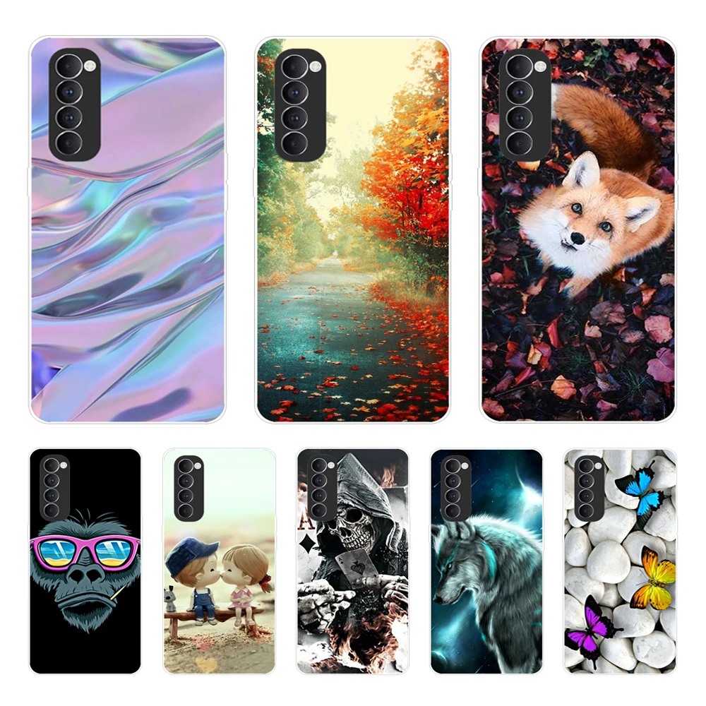 Per Oppo Reno 4 Pro Custodia Cph2109 Paraurti Silicone Tpu Cover Morbida Per Telefono Per Oppo Reno 4 Pro 4G Custodie Cartoon Fundas Reno4 Pro 4G