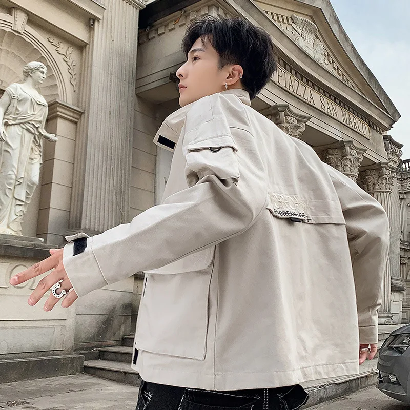 Jacket Men's 2019 Autumn New Style Men'S Wear Korean-style Men Jacket-Style Printed Workwear Stand Collar Jacket Fashion