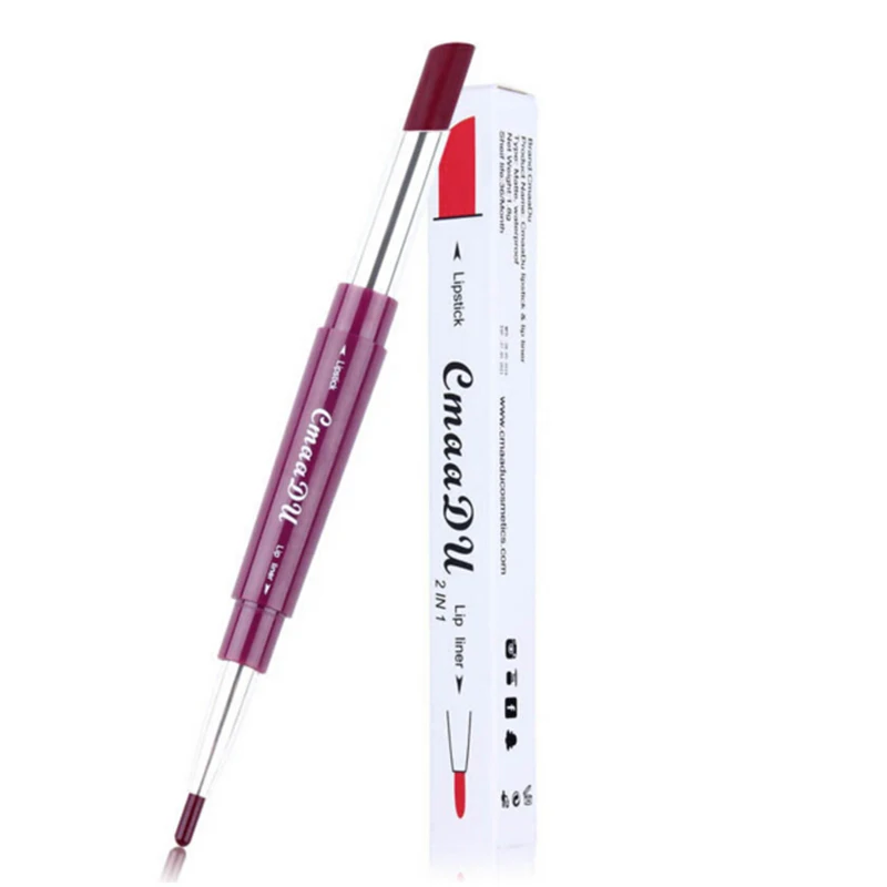 6 Colors Matte Lipstick Wateproof Double End Long Lasting Lipsticks Brand Lip Makeup Cosmetics Nude Dark Red Lips Liner Pencil