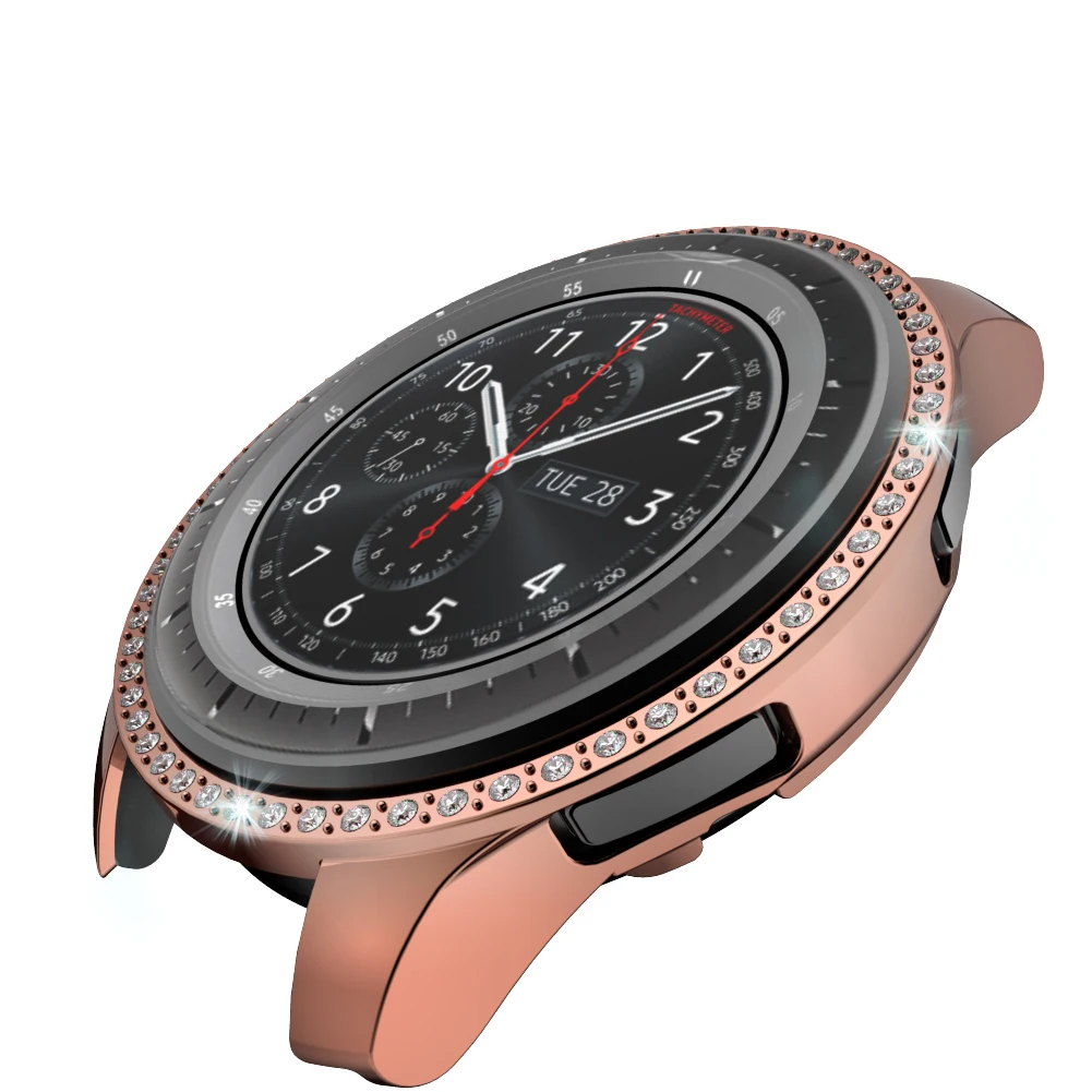 Чехол бампер для Samsung Galaxy Watch 46 мм защитный чехол из поликарбоната с бриллиантами