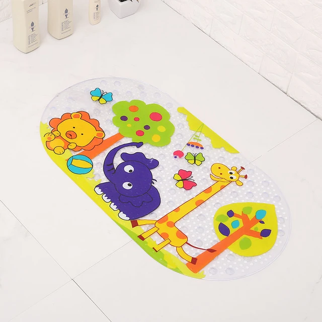 Tappetino da bagno ovale, piedini antiscivolo con ventosa, tappeto in  plastica, tappeto pieghevole per cartoni animati per bambini, tappeto per  vasca da bagno - AliExpress