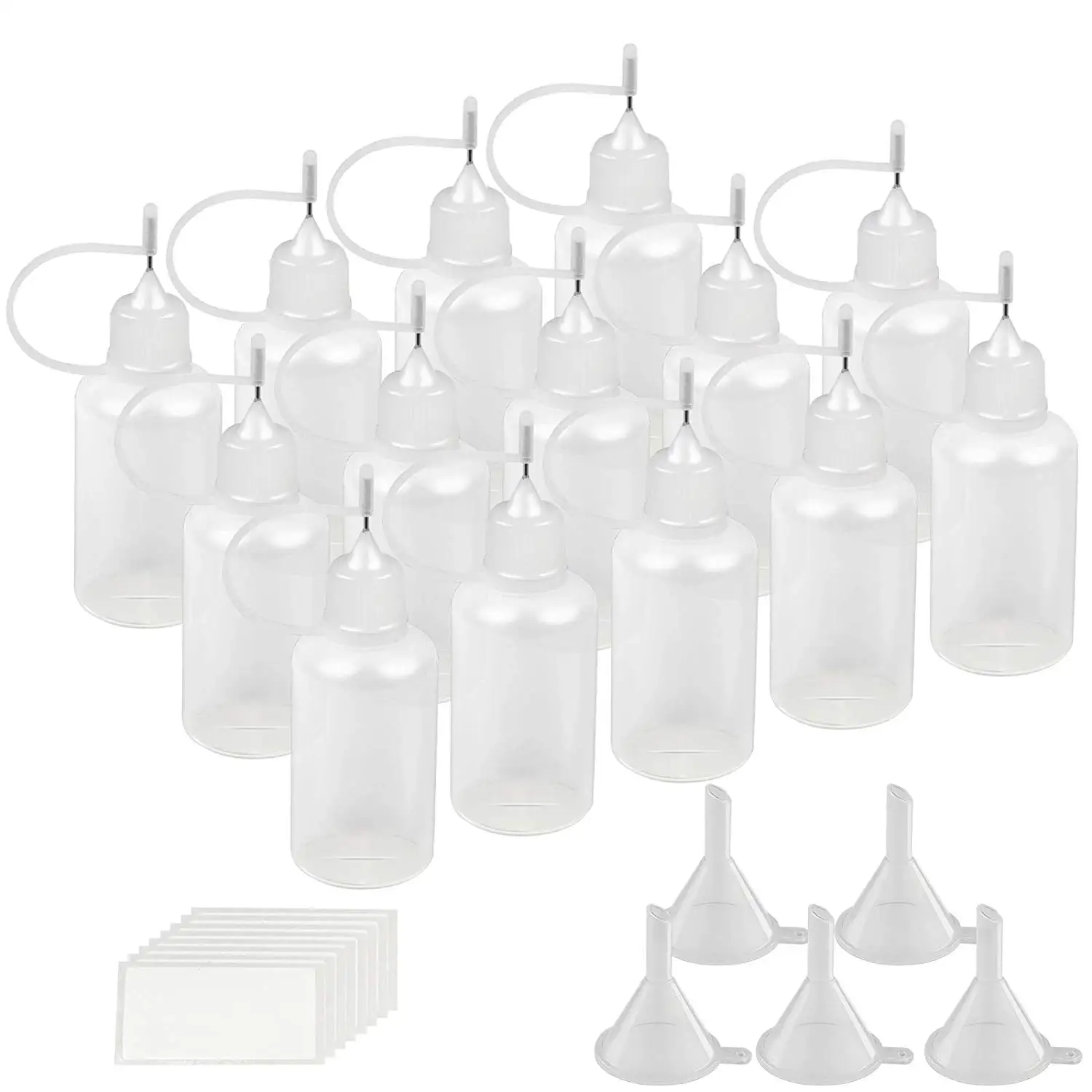 

METABLE Precision Tip Applicator Bottle 14 Pack 30ml / 1 Ounce Quilling Tool Glue Plastic Liquid Dropper Bottles for DIY Craft