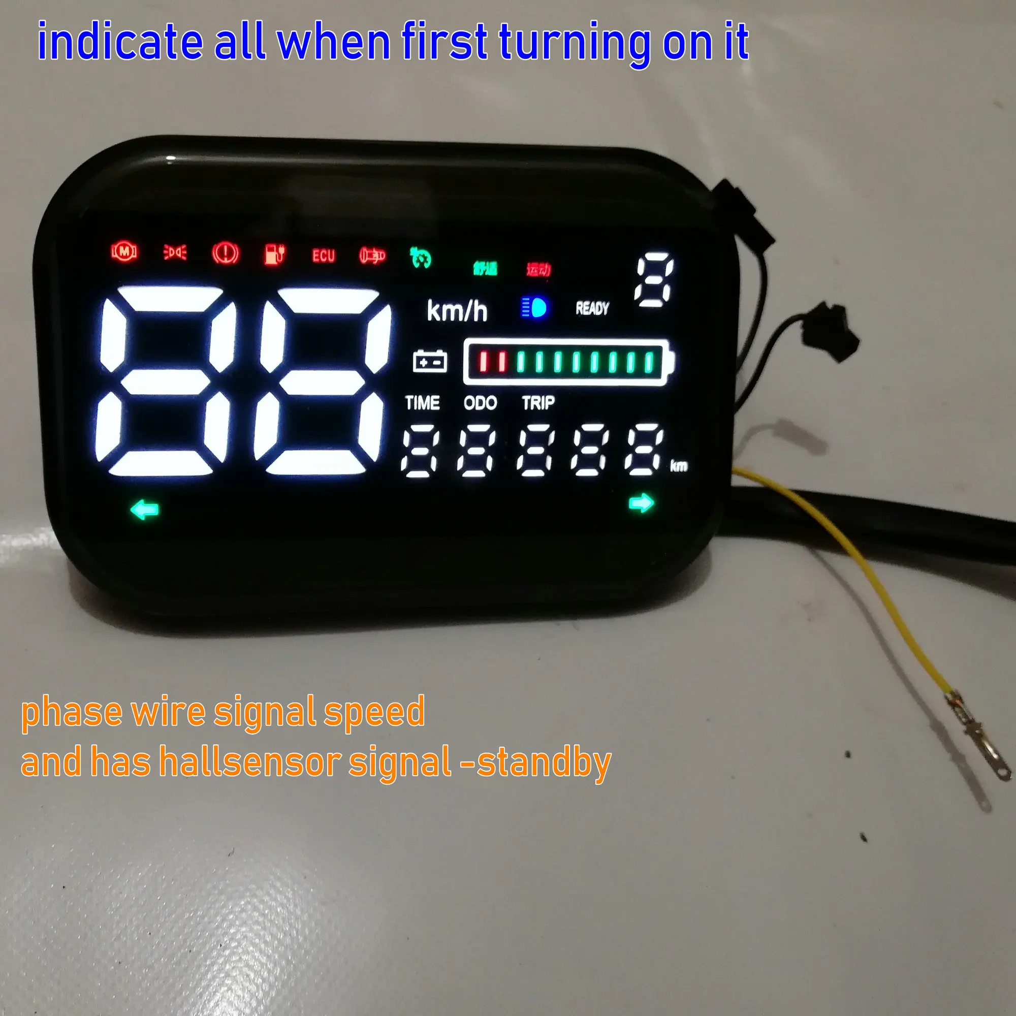 48v60v72v LCD DISPLAY speedometer+battery power/level indicator