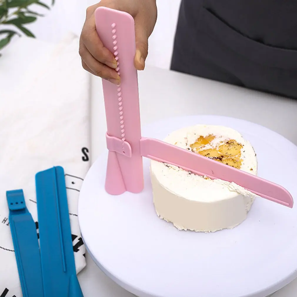 Adjustable Cake Scraper Cake Smoother Tool For Fondant Cream Edge Smoothing Decorating Baking Tools Blue