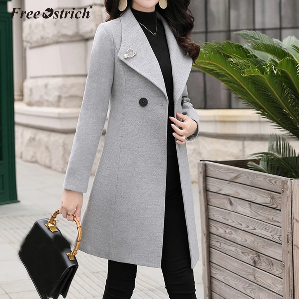 Страуса осень и зима шерстяное пальто женское средней длины Новое корейское темпераментное женское популярное шерстяное пальто N30