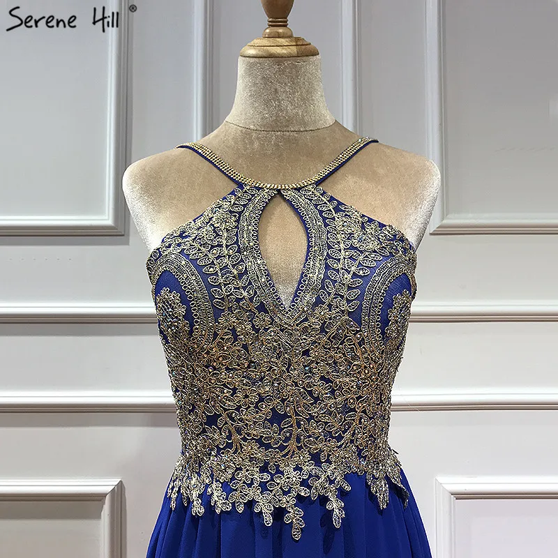 Blue Sleeveless Crystal Sexy Cocktail Dresses Fashion Knee-Lenght Party Gowns Serene Hill LA60954